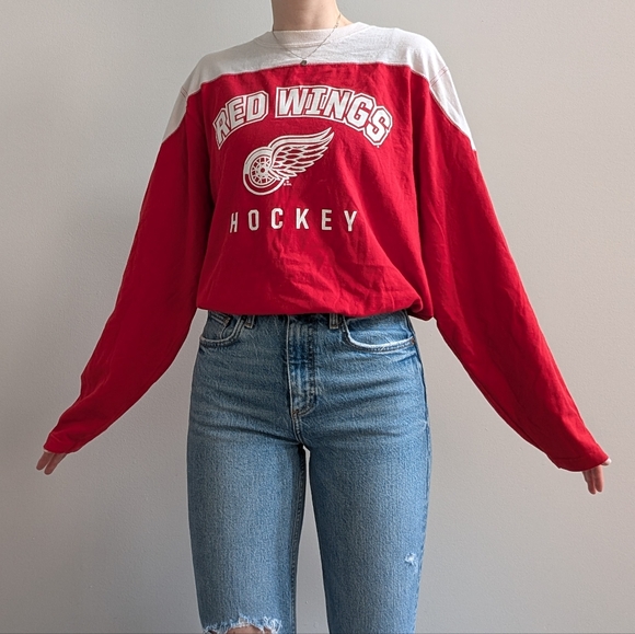 Vintage Detroit Red Wings Hockey Long Sleeve Shirt - Picture 4 of 11